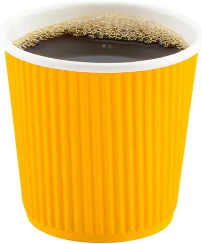 Vista 44 de Tazas para café de papel aislado, pared ondulada, kraft, 12 onzas - Caja de 25 unidades - tapas a juego: RWA0360B, RWA0360W, RWA0328LG, RWA0328GR