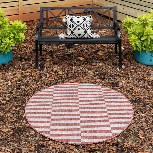 Vista 15 de Unique Loom Outdoor Striped Collection - Alfombra a rayas (4' 1" x 6' 1" Rectángulo, azul/marfil)