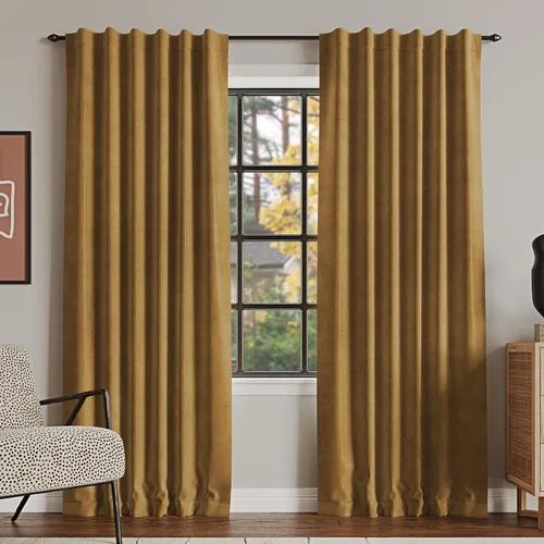 Vista 15 de Sun Zero Hampshire - Panel de cortina de terciopelo con reducción de ruido térmico, pestaña trasera, 100% opaco, 50" x 84", gris