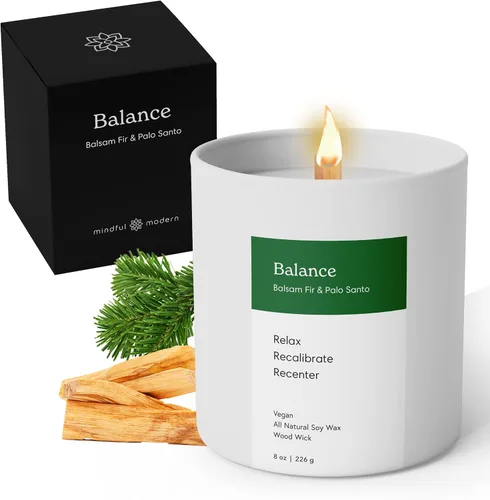 Vista 10 de Mindful Modern Natural Awaken Candle Aroma de jengibre y hierba de limón Aromaterapia para aliviar el estrés, meditación, yoga, curación