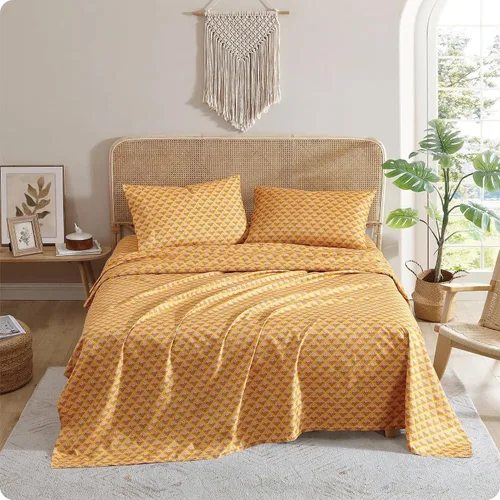 Vista 8 de Indigo Ink - Juego de sábanas para cama individual, ropa de cama de peso medio con funda de almohada a juego, juego de cama floral boho, suave