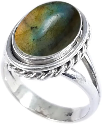 Vista 20 de Anillo fino de plata esterlina 925 para mujer, hecho a mano, joyería de piedras preciosas, anillo de moda (1379)
