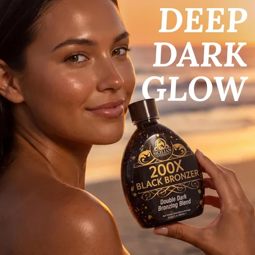 Vista 6 de The Sicilian 200X loción bronceadora negra oscura – mejor loción bronceadora para la piel brillante – bronceado gradual y loción bronceadora sin sol