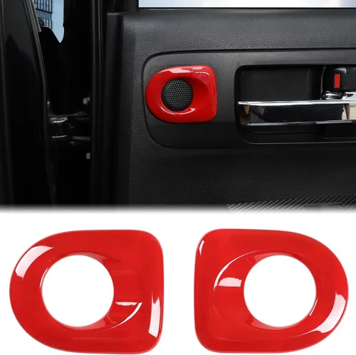 Vista 11 de Anillo de ajuste de cubierta de audio estéreo de sonido para puerta delantera interior de automóvil compatible con Toyota Tundra 2007-2021 Sequoia