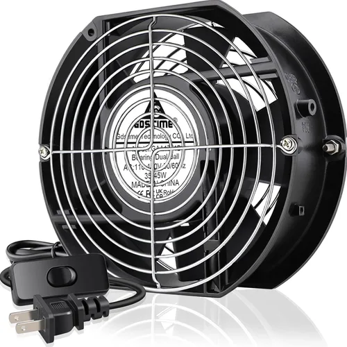Vista 12 de GDSTIME Ventilador Axial de 90mm, 110V 120V CA, 92 mm x 92 mm x 25 mm, de rodamiento de bolas doble con cable de alimentación para proyectos