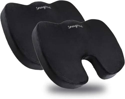 Vista 10 de cojín de asiento ortopédico de coxis de espuma viscoelástica para dolor de espalda, ciática y coxis, reduce el dolor de ciática y coxis, ideal