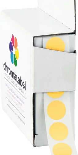 Vista 25 de ChromaLabel Kit de puntos verdes y rojos con código de color permanente de 1/2 pulgada, 2 cajas, 1000/caja