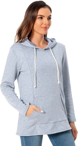 Vista 74 de Bearsland - Sudadera de lactancia y maternidad para mujer, con bolsillos y capucha