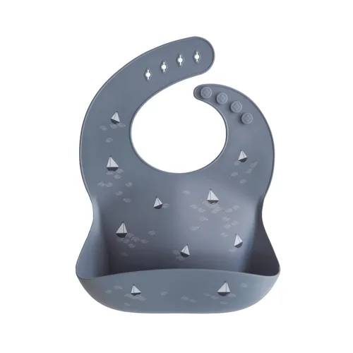 Vista 24 de Mushie - Babero de silicona para bebé, ajustable y resistente al agua (abejas) De 4 a 24 meses, lavable a máquina, correa ajustable
