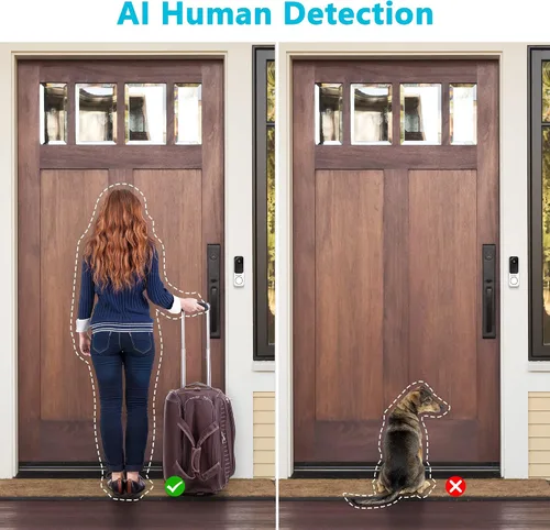 Vista 4 de LaView Timbre de puerta inalámbrico, 2K 3MP HD WiFi Timbre de video con timbre, cámara de seguridad de puerta resistente a la intemperie, visión