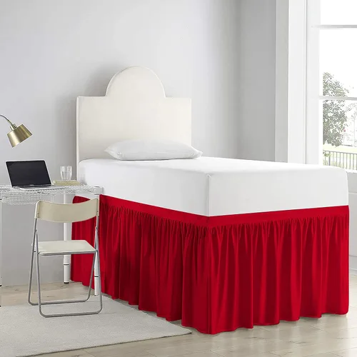 Vista 24 de Falda de cama de calidad de hotel de 800 hilos, 100% algodón con volantes, tamaño de 30 pulgadas, suave, extra larga, elástica, para dormitorio