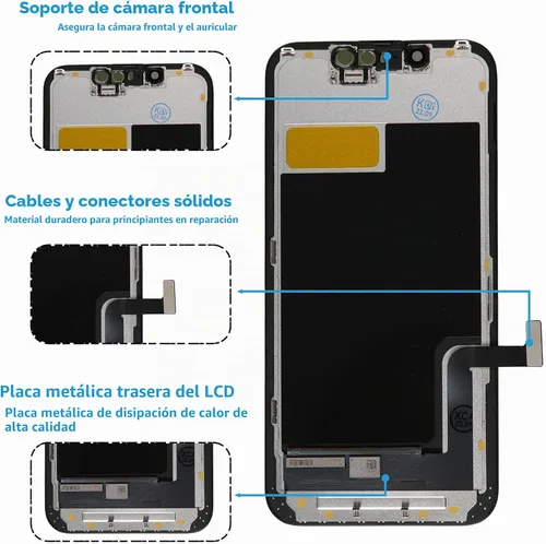 Vista 2 de Ayake Reemplazo de pantalla para iPhone 13 Mini, pantalla LCD FHD de 5.4 pulgadas y pantalla digitalizadora táctil, True Tone programable, Face ID