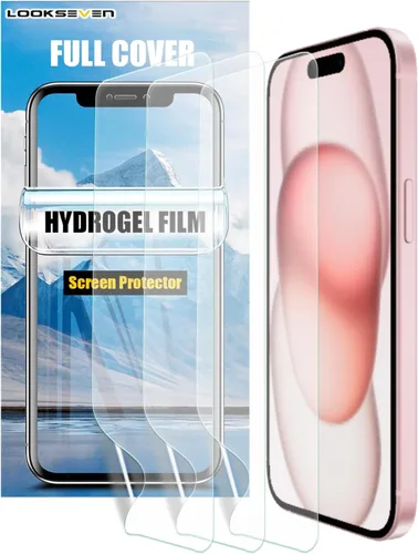 Vista 8 de LOOKSEVEN Paquete de 3 películas de hidrogel para iPhone 7, iPhone 8, iPhone SE2 2020, iPhone SE3 2022, protector de pantalla de TPU suave