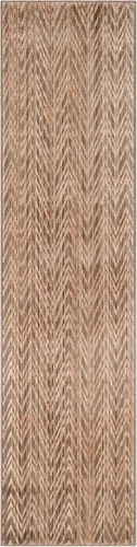 Vista 2 de SAFAVIEH Infinity Collection INF588V - Alfombra de pasillo, 2 x 8 pies, color gris pardo y beige, no desprende pelusa y de fácil cuidado, ideal