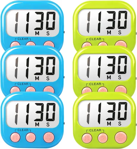 Vista 24 de Temporizadores de aula para profesores y niños, temporizador digital magnético grande, suministros para profesores, paquete de 2, azul y verde