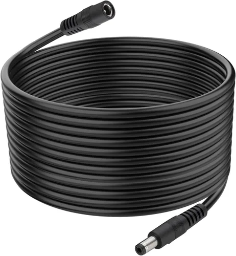 Vista 7 de CENSHI Paquete de 2 cables de extensión de alimentación CC de 18 AWG de 0.217 in x 0.098 in, cable conector macho a hembra para cámara de seguridad
