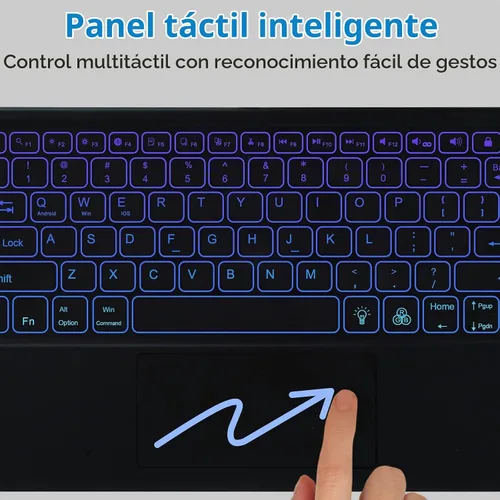 Vista 6 de BQSS Touch - Funda para iPad Air de 13 pulgadas, teclado M4/M3/M2 y Pro de 12.9 pulgadas, color negro Negro (teclado retroiluminado)