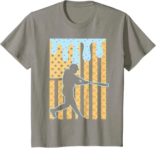 Vista 28 de Camiseta de béisbol Drip Boys Dripping Ice Cream Baseball American Flag, Negro -, Pequeña