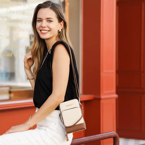 Vista 2 de CLUCI Bolsos cruzados pequeños para mujer de cuero para teléfono celular