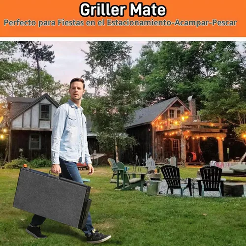 Vista 5 de EUTRKei Carro de mesa y cubierta de plancha para parrilla al aire libre