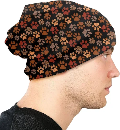 Vista 3 de Gorro de punto con diseño de calavera de azúcar y flores, para adultos, cálido, holgado, regalo para hombres y mujeres
