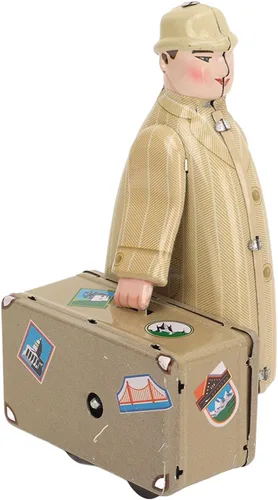 Vista 8 de Juguete de cuerda de hojalata, juguete de viaje para caminar, vintage, nostálgico, retro, juguete de relojería para adultos, colección