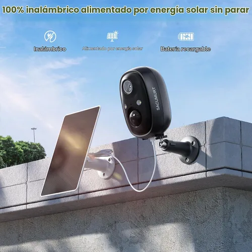 Vista 3 de Outdoor Security Camera Wireless, WiFi Solar Camera for Home Security