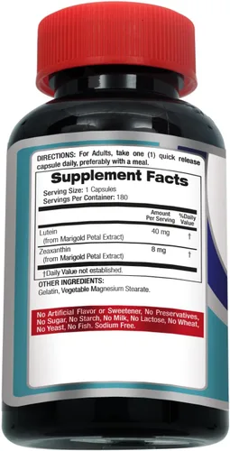 Vista 9 de FITO MEDIC'S Lab Luteína 180 Cápsulas 40 mg Suplementos de Luteína 40 mg Luteína y zeaxantina Extracto Concentrado Luteína 40 mg