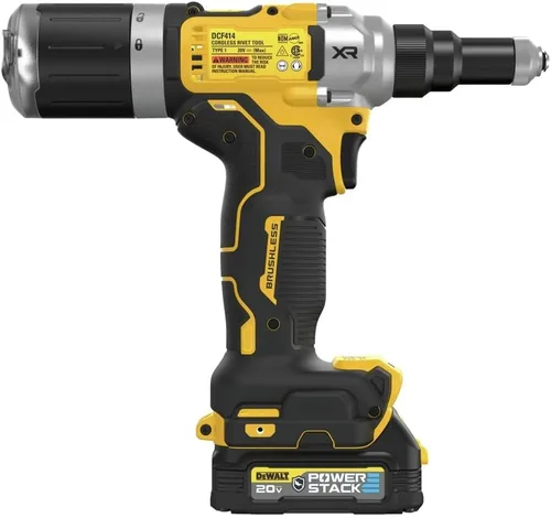 Vista 6 de DEWALT Herramienta de remache inalámbrica MAX XR de 20 V, 1/4 de pulgada, batería y cargador incluidos (DCF414GE2)