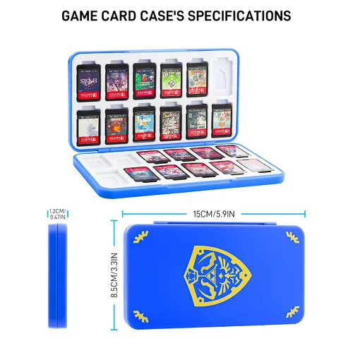 Vista 6 de GLDRAM Game Card Case for Nintendo Switch 2NSLiteOLED, Soft Lining Game Case Storage with 24 Game Card Slots & 24 Micro SD Card Slots, Game