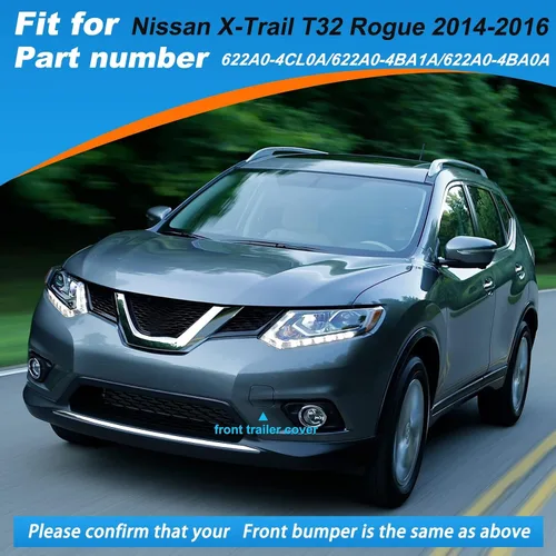Vista 3 de Cubierta de gancho de remolque para parachoques delantero Compatible con Nissan X-Trail T32 Rogue 2014 2015 2016 Tapa de ojo de remolque 622A0-4CL0A