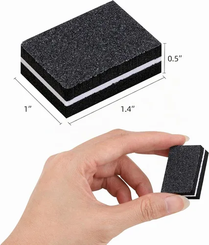 Vista 2 de 100 unidades de mini amortiguadores para uñas de grano 180/100 para uñas acrílicas para el cuidado de las uñas (negro)