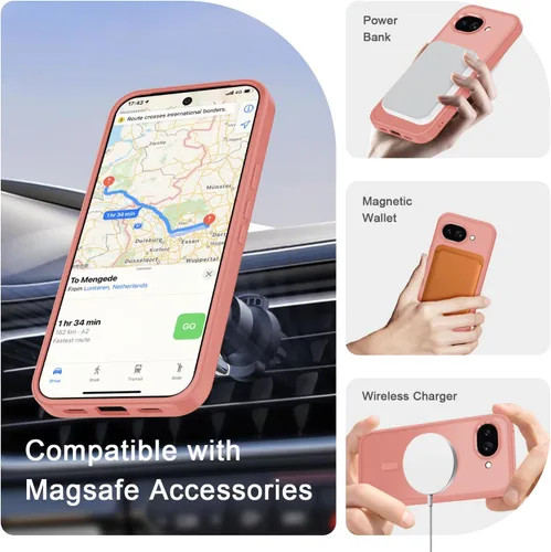 Vista 1727 de Funda para Google Pixel 10 Pro XL, cubierta magnética mate, color negro Fit for MagSafe, Screen Protector included, Shockproof Military Grade