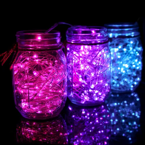 Vista 5 de OMIKA Guirnalda de luces LED para interiores, luces multicolor que cambian de color, luces de luciérnaga impermeables con control remoto para 16
