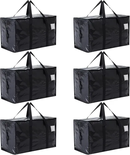 Vista 20 de Bolsas de mudanza resistentes extra grandes, cajas de mudanza, suministros de mudanza esenciales, contenedores de almacenamiento azules con tapas
