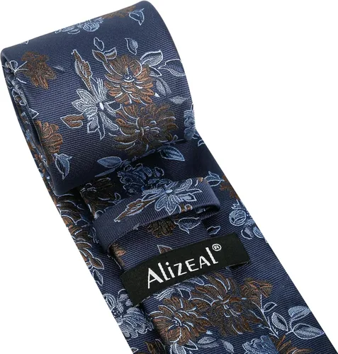 Vista 170 de Alizeal Mens 3.15inches Leaf Flower Pattern Tie with Floral Pocket Square Set
