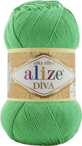 Vista 7 de Alize Diva Silk Effect 100% hilo acrílico de microfibra, 1 madejas de bola de 3.53 oz 383yds color (1 - crema)