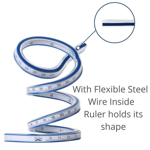 Vista 2 de Mr. Pen - Regla curva flexible de 24 pulgadas para dibujar, coser e ingeniería