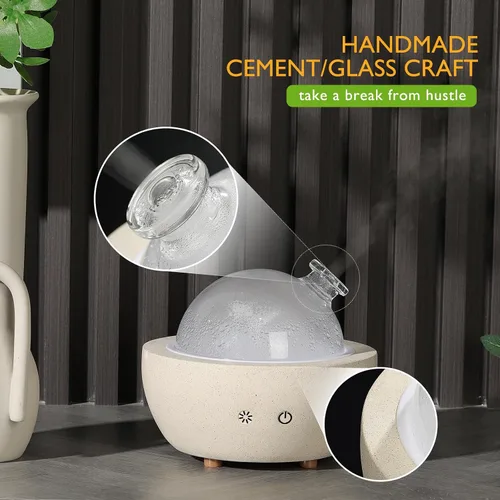 Vista 3 de Difusor de aromaterapia de aceite esencial para el hogar dormitorio habitación grande piedra de vidrio ultrasónico aroma aroma niebla difusor