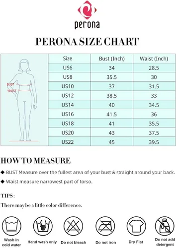 Vista 2 de PERONA Womens Two Piece Swimwear Sexy V Neck Tummy Control Tankini Plus Size Swimsuit