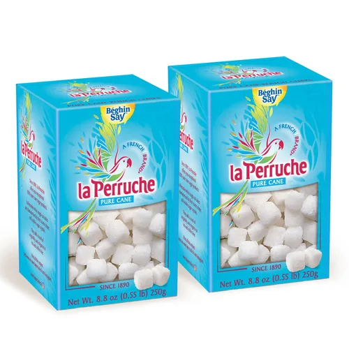 Vista 5 de La Perruche cubos de azúcar de caña pura (250g/8.8oz caja) Cubos de azúcar ideales para tés Paquete de 1