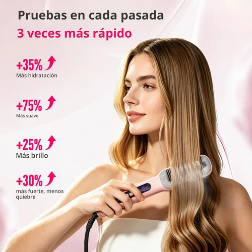 Vista 4 de Lanvier Cepillo alisador de vapor, sin encrespamiento de una pasada