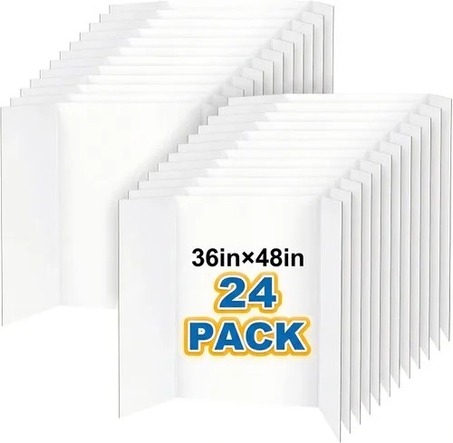 Vista 11 de VinTS 36" x 48" Large Trifold Poster Board,4 Pack White Corrugated Foldable Project Boards for Science Fair, School Projects,Photo Displays