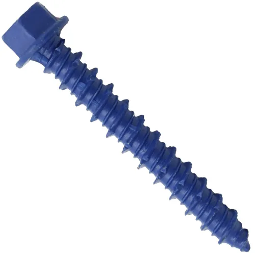Vista 8 de Tornillos de anclaje de hormigón azul de 1/4 pulgadas x 1-1/4 pulgadas, acero al carbono endurecido, para interior y exterior, tornillos resistentes