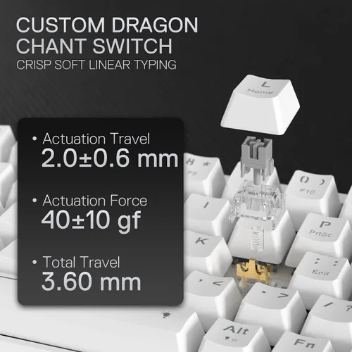 Vista 5 de Redragon K709 Teclado para juegos RGB con junta con cable al 65%, teclado mecánico compacto de intercambio en caliente de 68 teclas con enchufe