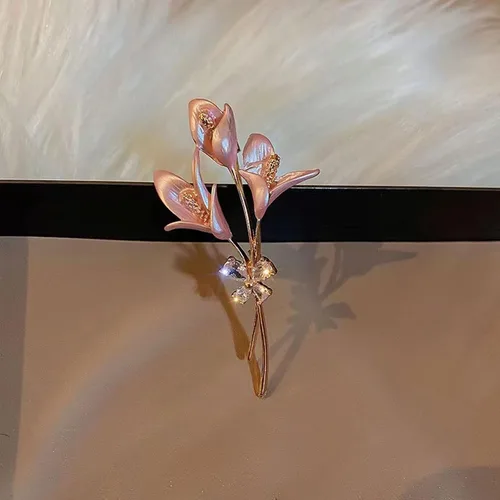 Vista 6 de Seakuur Broche floral elegante con forma de rosa roja para mujer, accesorio para el día de la madre