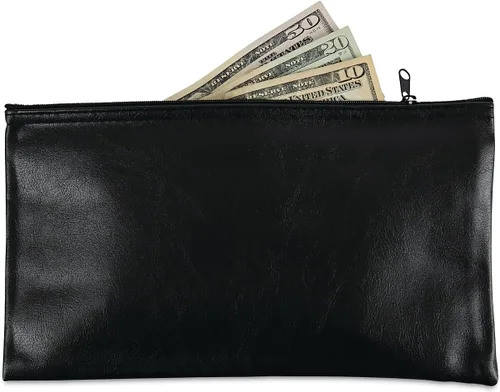 Vista 2 de Universal Carterasestuches con cremallera, cuero sintético Pu, 11 x 6, negro, paquete de 2