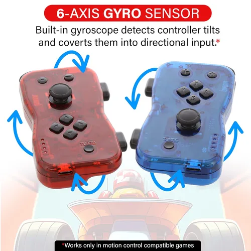 Vista 3 de Nyko Dualies Controller Set for Nintendo Switch - RedBlue Comfortable, Responsive, and Precise Wireless Gaming with Motion Control, USB C Charge