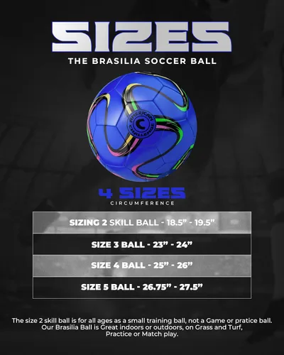 Vista 6 de American Challenge Brasilia - Balón de fútbol – Tamaños 5, 4, 3 y 2 – Balón de fútbol de entrenamiento para jóvenes y adultos para práctica
