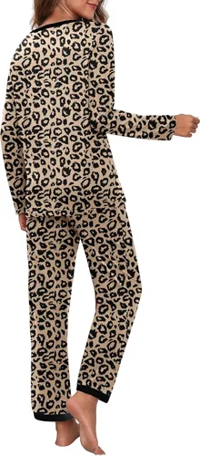 Vista 6 de PrinStory Conjunto de pijama de manga larga para mujer, conjunto de pijama suave para mujer 2024